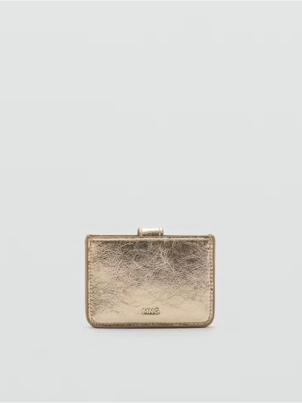 Mango Metallic Gold Cardholder with MNG Logo